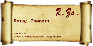 Rataj Zsanett névjegykártya